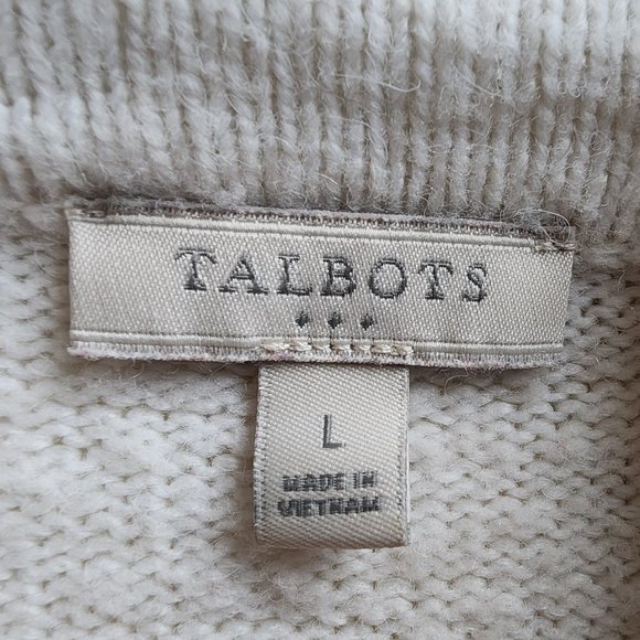 Talbots White Ribbed Turtleneck Sweater Size Large - Picture 7 of 14